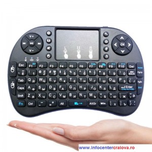 Tastatură si mouse touchpad wireless (fără fir) 2.4GHz Wifi pentru Smart TV Android Box PC, alba sau neagra
